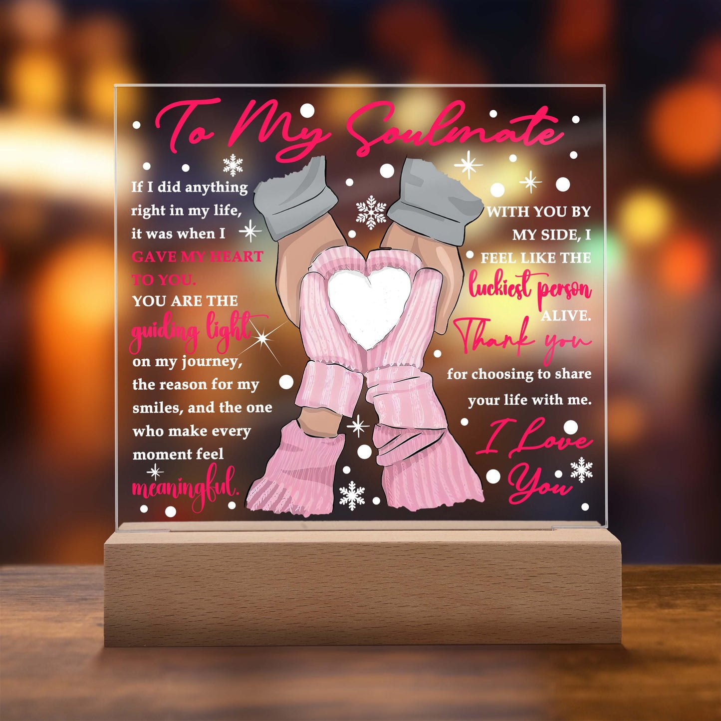 Love Radiance: A Gift for My Guiding Light- Acrylic Square Plaque- Gift For Soulmate