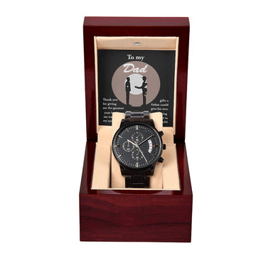 Black Chronograph Watch, Gift For Dad, Gift For Father, Birthday Gift, Father's Day Gift