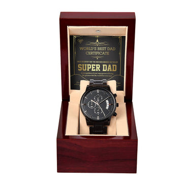 Black Chronograph Watch Gift For Dad, Gift For Father, Birthday Gift, Father's Day Gift