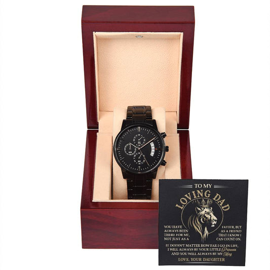 Black Chronograph Watch Gift For Dad, Gift for Father, Birthday , Father's Day Gift