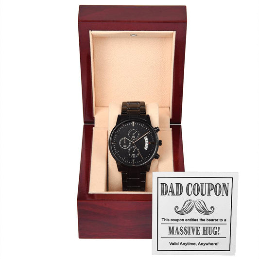 Black Chronograph Watch, Gift for Dad, Gift For Father, , Father's Day Gift