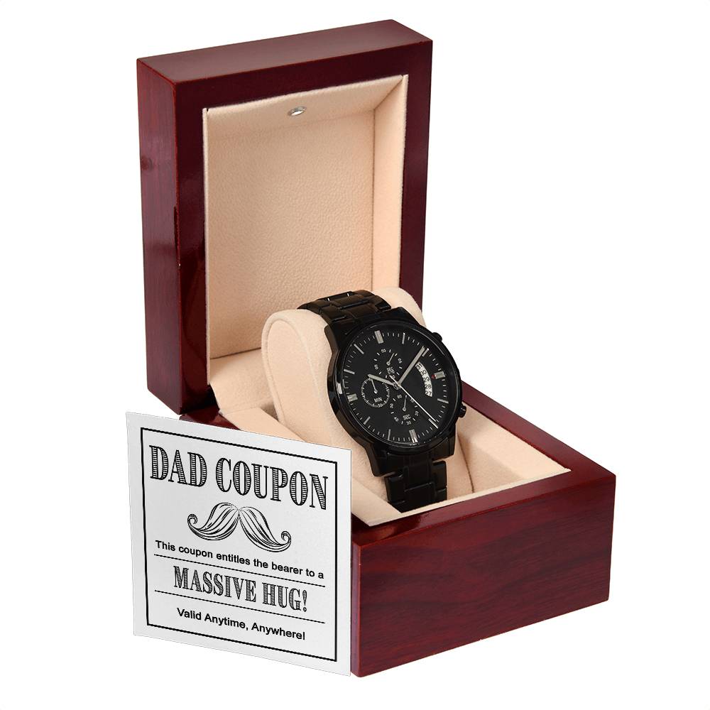 Black Chronograph Watch, Gift for Dad, Gift For Father, , Father's Day Gift