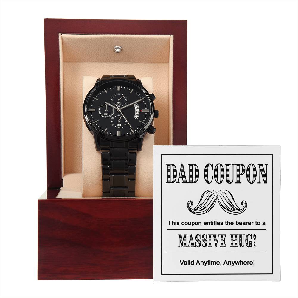 Black Chronograph Watch, Gift for Dad, Gift For Father, , Father's Day Gift