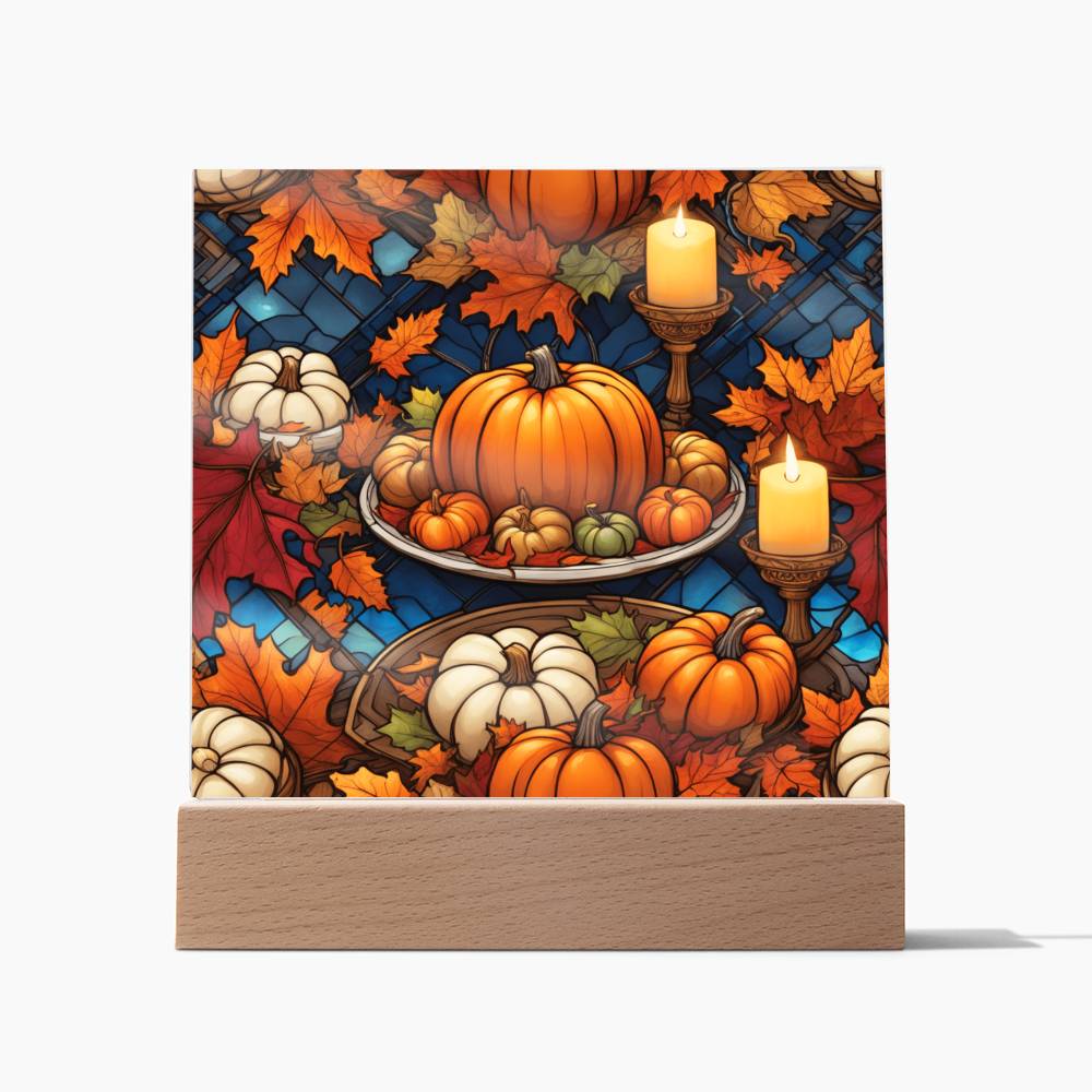 Pumpkin Feast- Thankgving Theme Acrylic Square- Home Decor