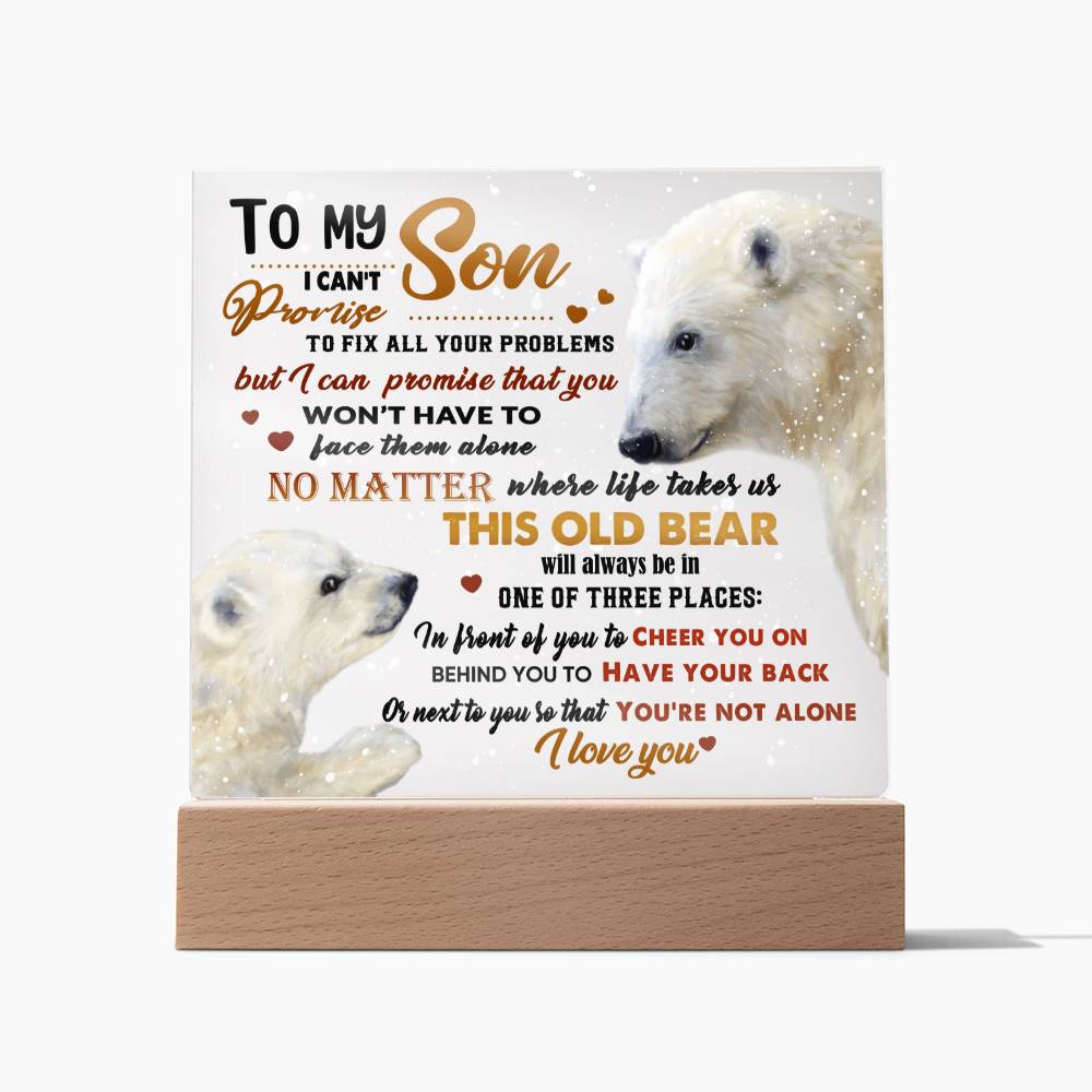 Always Here: A Promise from Papa Bear- Arcylic Square Plaque