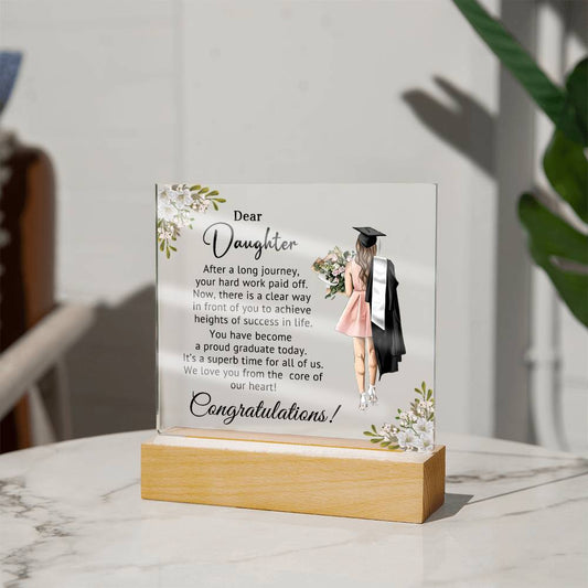Graduation Gift for Daughter - Square Acrylic Plaque
