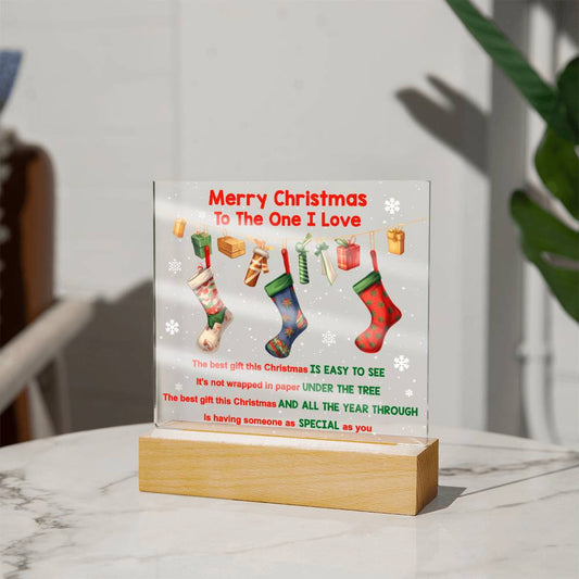The Best Gift This Christmas-  Christmas gift for someone you love-  Acrylic square plaque.