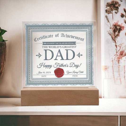 Square Acrylic Plaque Gift for Dad, Gift for Father, Father's Day Gift