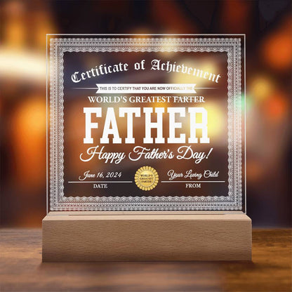 Printed Square  Acrylic Gift For Dad, Gift For Father, Father's Day Gift