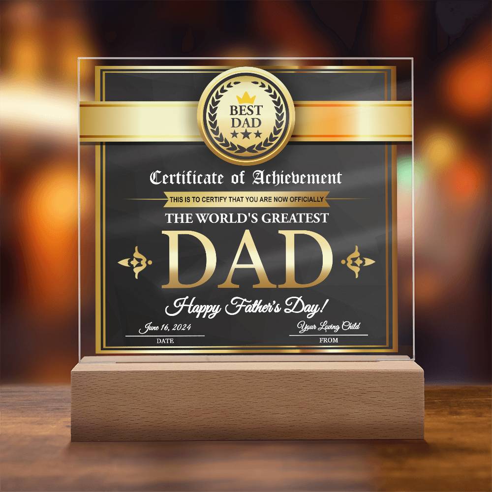 Printed Square  Acrylic Gift For Dad, Gift For Father, Father's Day Gift