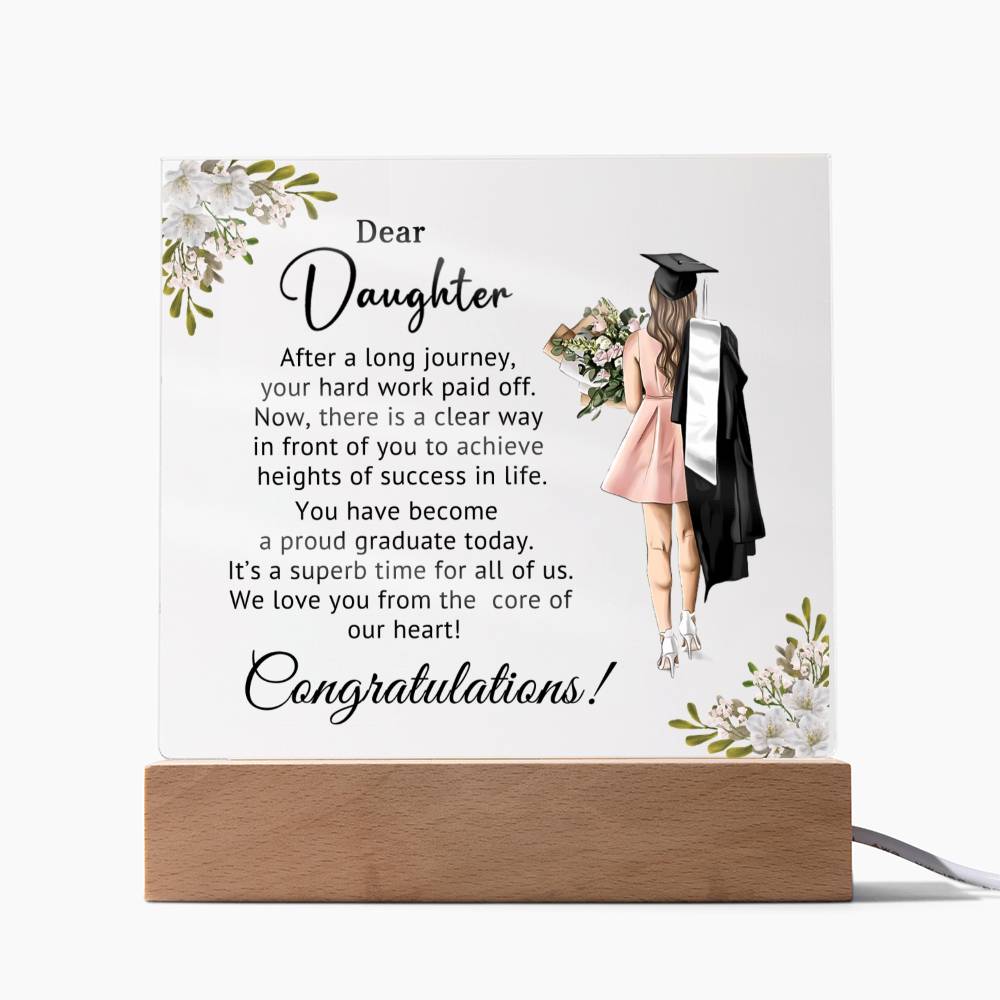 Graduation Gift for Daughter - Square Acrylic Plaque