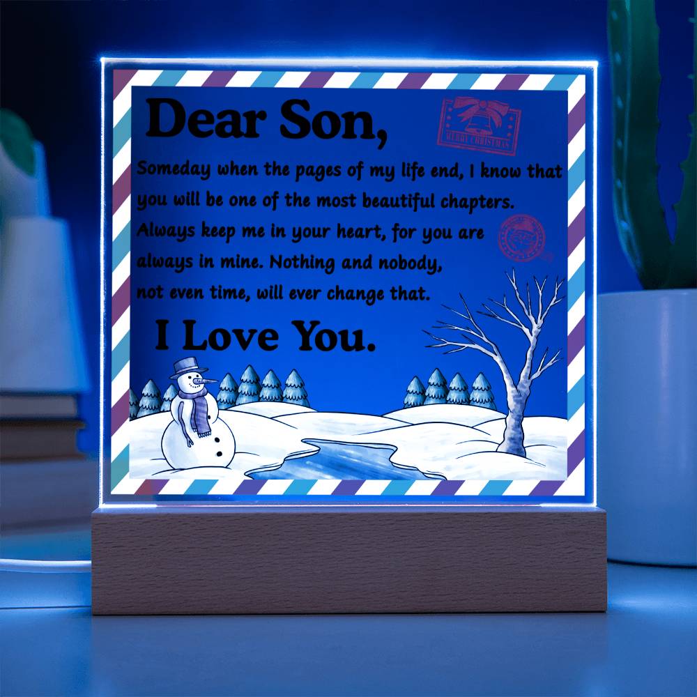 Timeless Love- Acrylic Square Plaque- Gift for Son