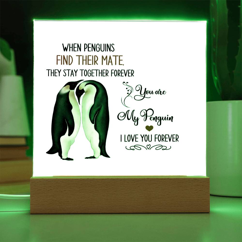 I Love You Forever- Square Acrylic Plaque - Gift for soulmates