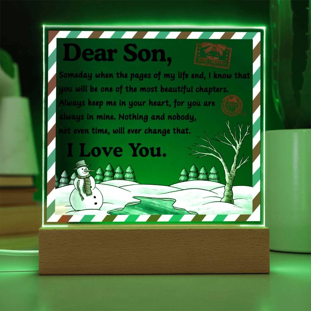 Timeless Love- Acrylic Square Plaque- Gift for Son