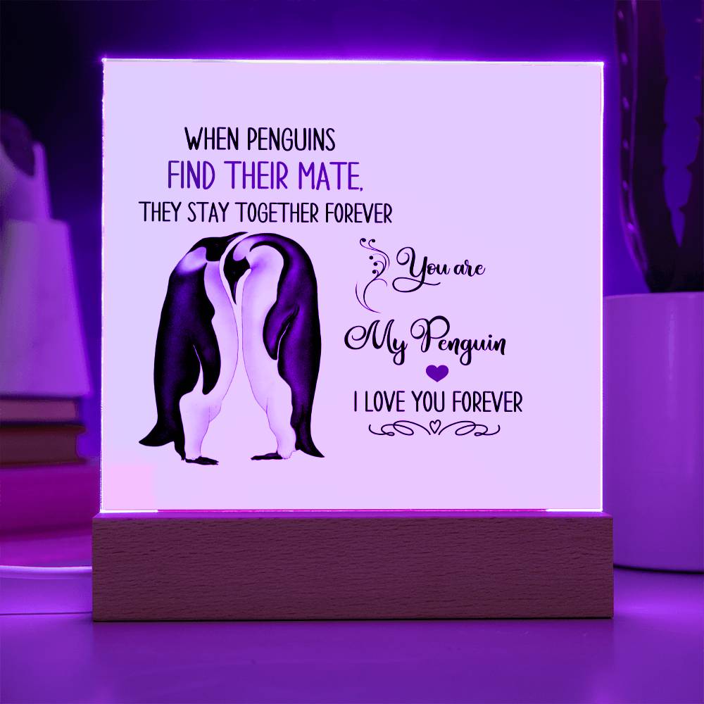 I Love You Forever- Square Acrylic Plaque - Gift for soulmates