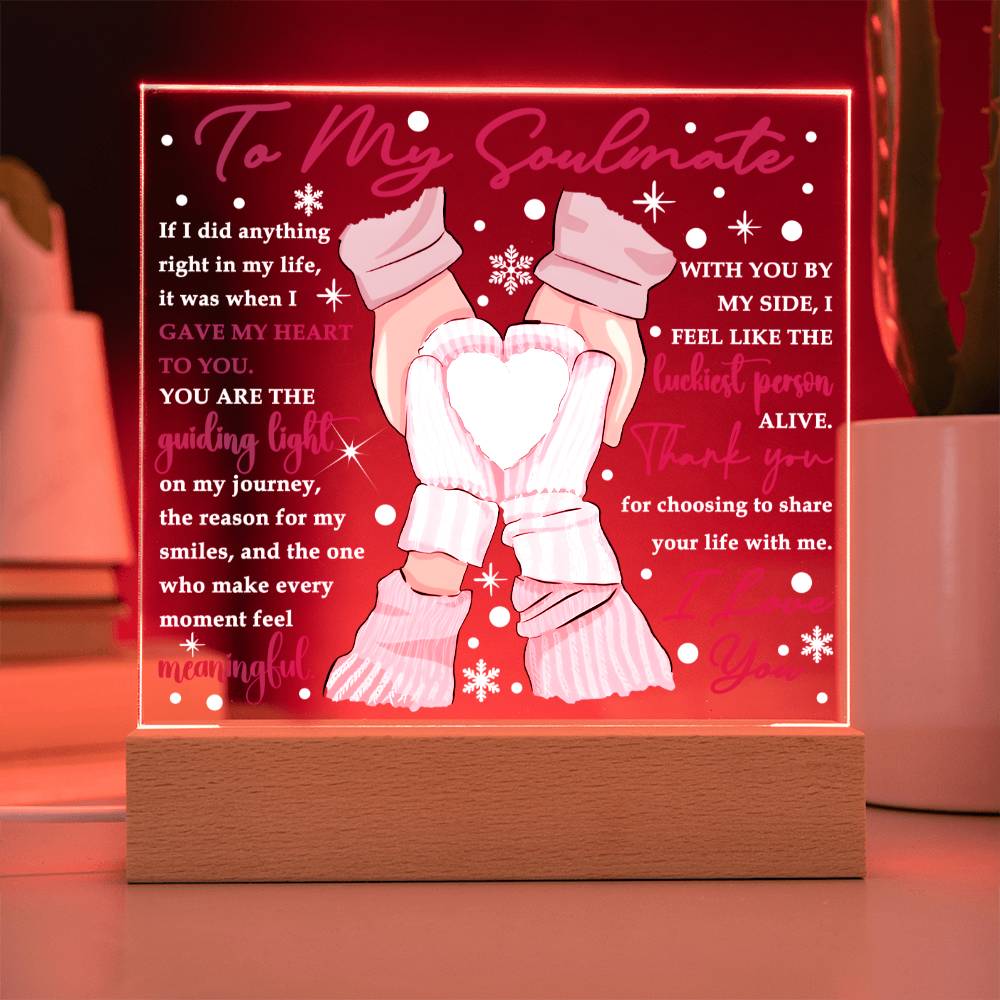 Love Radiance: A Gift for My Guiding Light- Acrylic Square Plaque- Gift For Soulmate