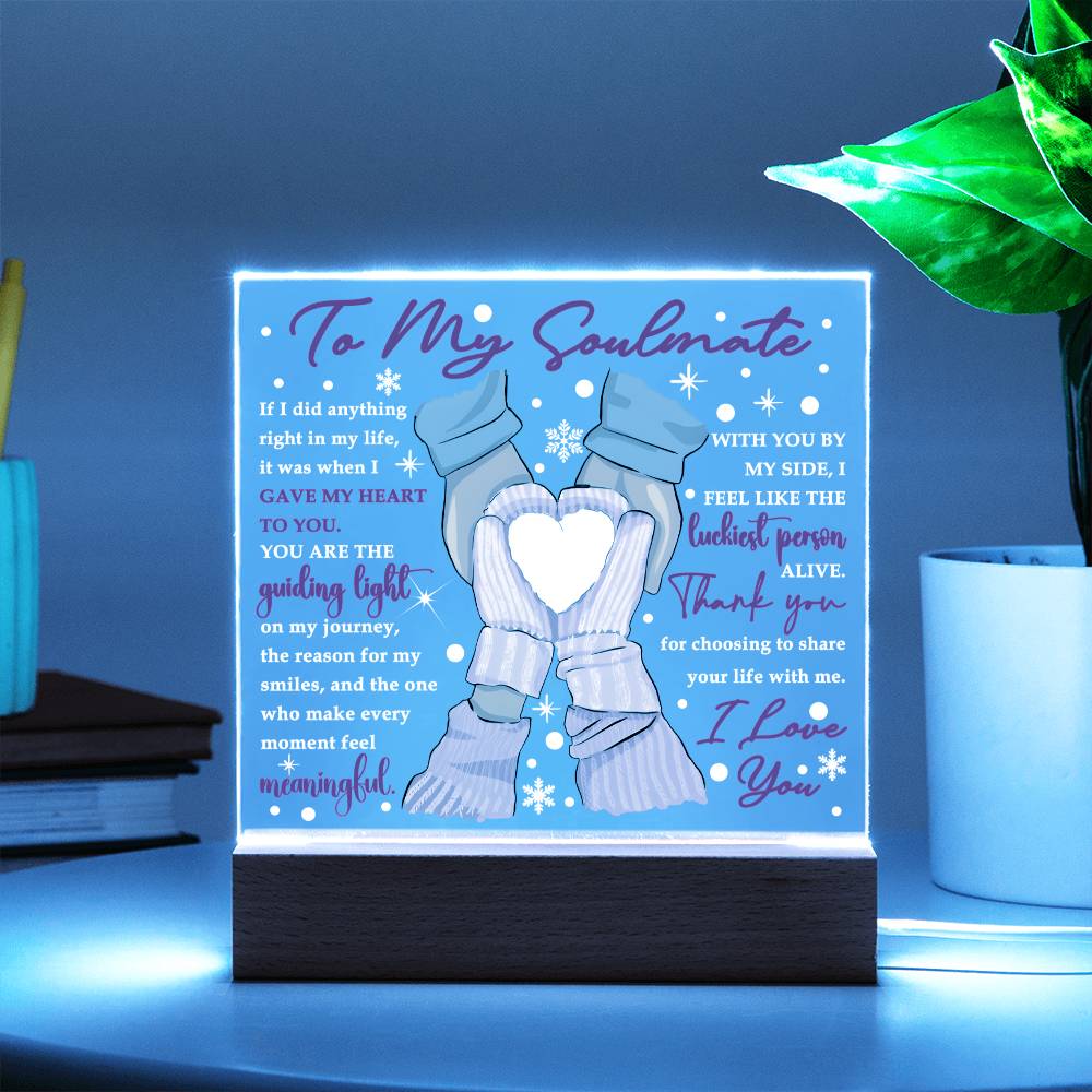 Love Radiance: A Gift for My Guiding Light- Acrylic Square Plaque- Gift For Soulmate