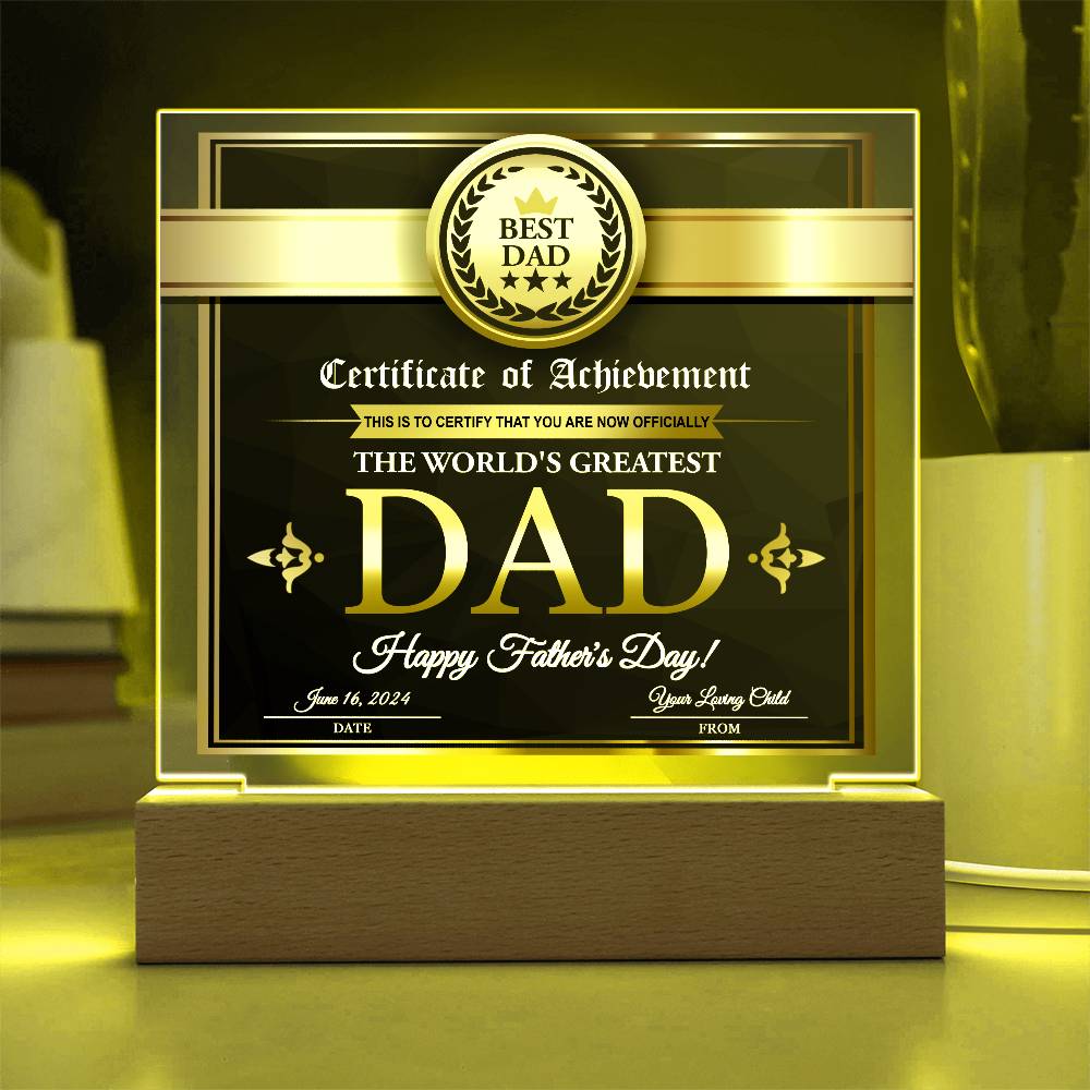 Printed Square  Acrylic Gift For Dad, Gift For Father, Father's Day Gift