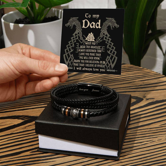 Vegan Leather Bracelet Gift for Dad, Gift for Father, Birthday Gift, Father's Day Gift