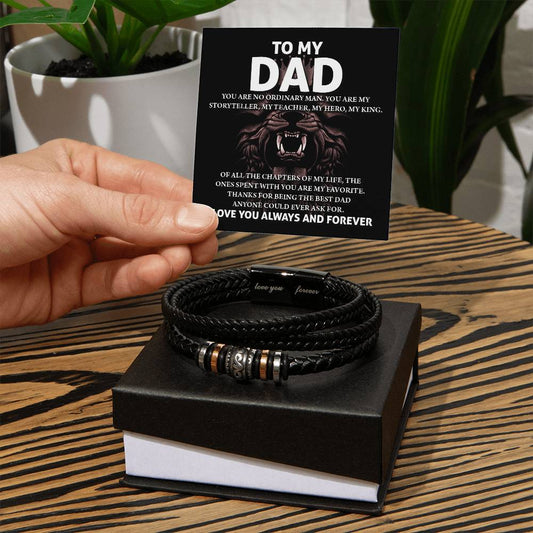 Love You Forever Leather Bracelet, Gift for Dad, Gift For Father's Day, Birthday