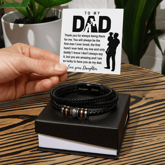 Vegan Leather Bracelet Gift For Dad From Daughter, Gift For Father, Birthday Gift, Father's Gift