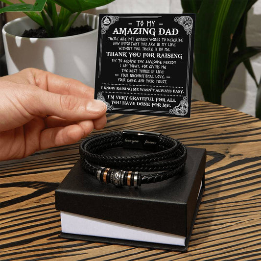 Vegan Leather Bracelet, Gift For dad, Gift for Father, Father's Day Gift