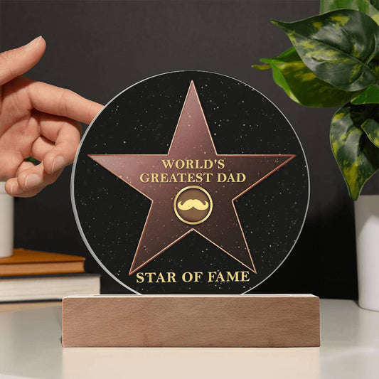 Printed Circle Acrylic Plaque Gift for Dad, Gift for Father, Birthday Gift, Father's Day Gift