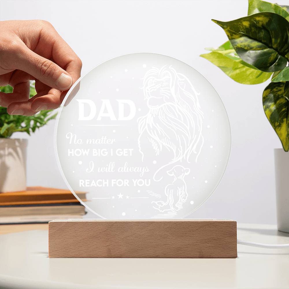 Printed Circle Acrylic Plaque Gift for Dad, Gift for Father , Birthday Gift, Father's Day Gift