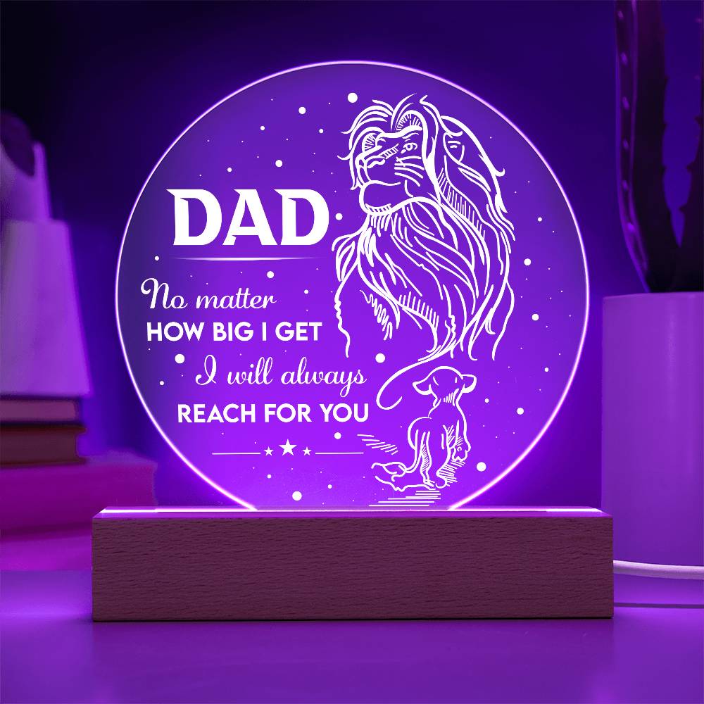 Printed Circle Acrylic Plaque Gift for Dad, Gift for Father , Birthday Gift, Father's Day Gift