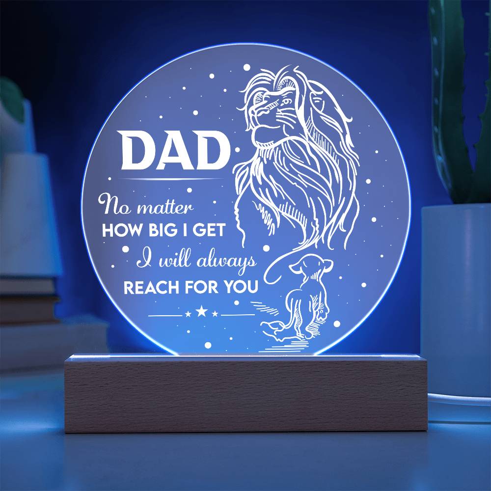 Printed Circle Acrylic Plaque Gift for Dad, Gift for Father , Birthday Gift, Father's Day Gift