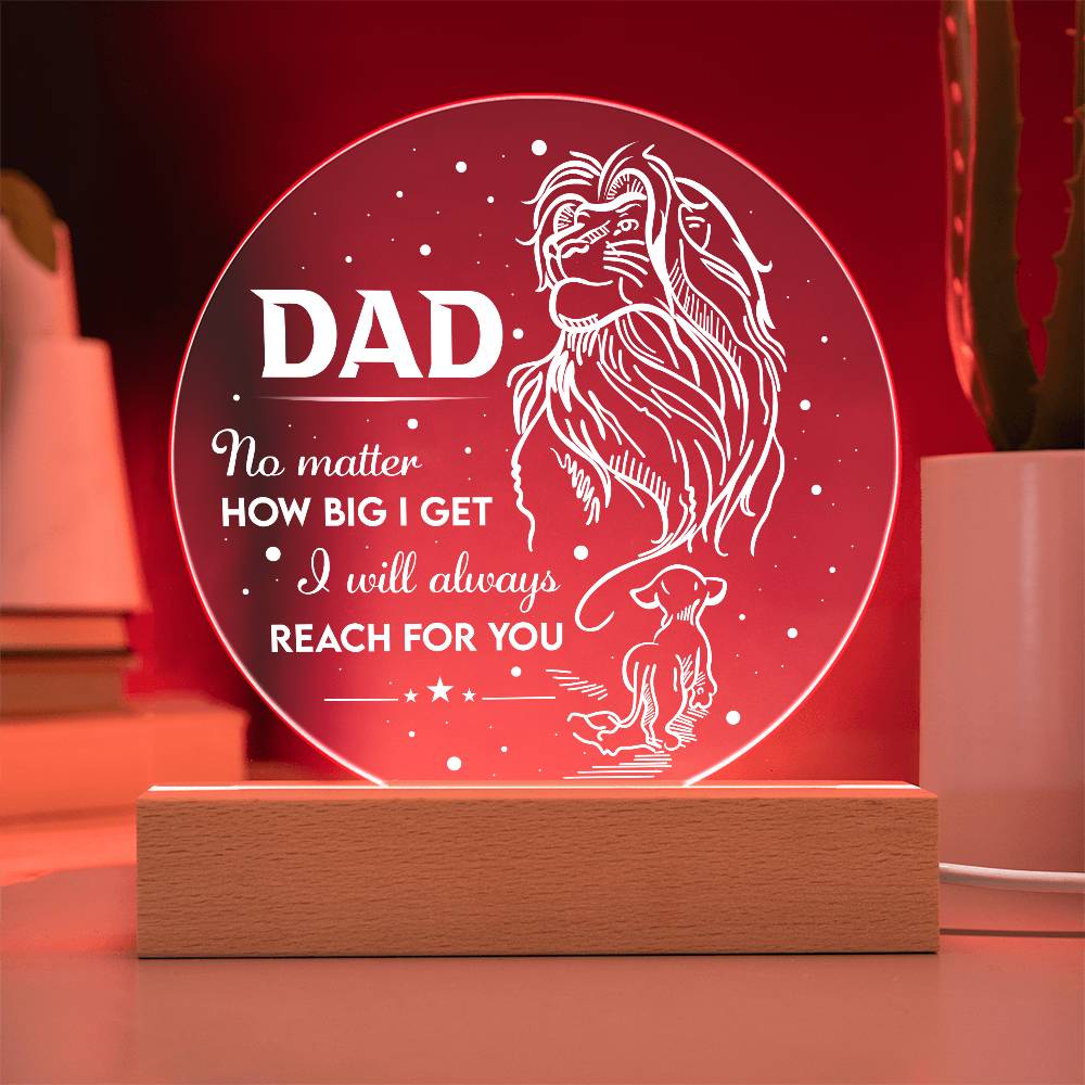 Printed Circle Acrylic Plaque Gift for Dad, Gift for Father , Birthday Gift, Father's Day Gift