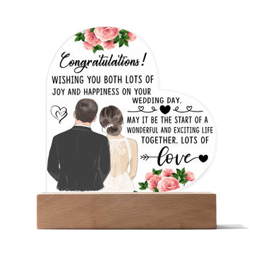 Congratulations on Your Wedding Day- Acrylic Heart  Plaque- Wedding Gift