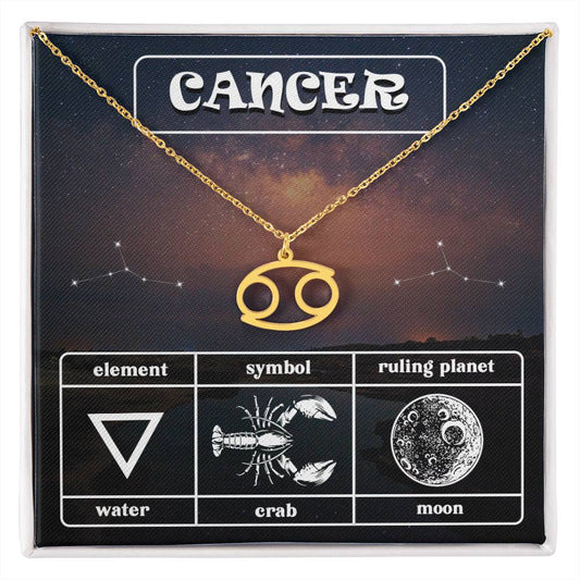 Cancer- Zodiac Symbol Necklace