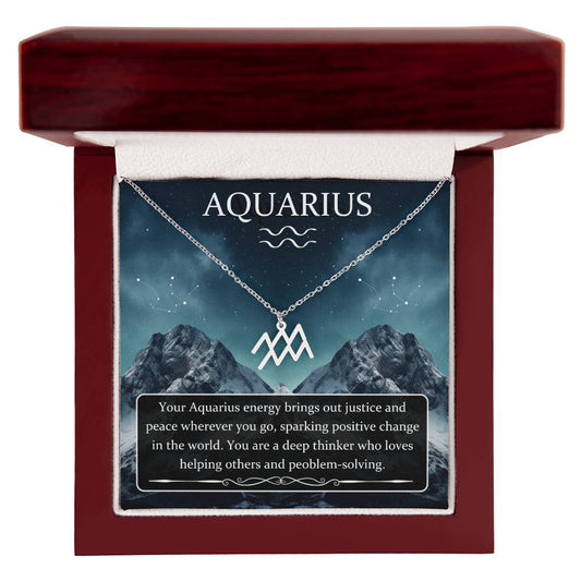 Aquarius- Zodiac Symbol Necklace