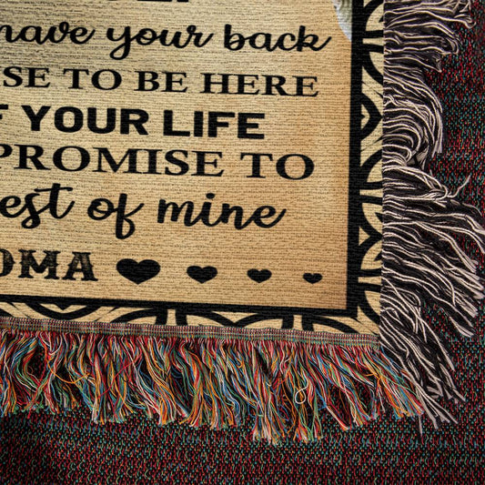 Grandma's Love in Every Thread: Heirloom Woven Blanket for Granddaughter, Gift For Granddaughter