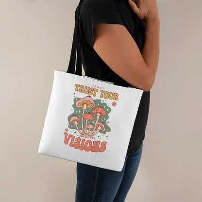 Trust Your Vision: Classic Tote Bag with Enchanting Mushroom Design - A Timeless Gift of Love and Sentiment  for  birthdays , gift for Mom, gift for soulmate, gift for daughter, sister, best friend