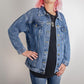 Oversized Women Denim Jacket, gift for Mom, Gift for dog lover Mom