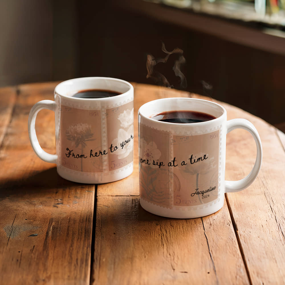 Parisian Charm: Vintage-Inspired Ceramic Coffee Mug