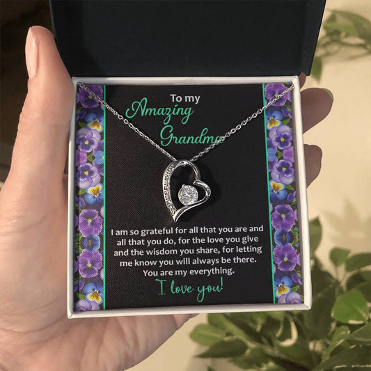 A Gift Beyond Measure: Forever Love Necklace for Grandma's Infinite Love, gift for grandma,birthday gift, gift for her