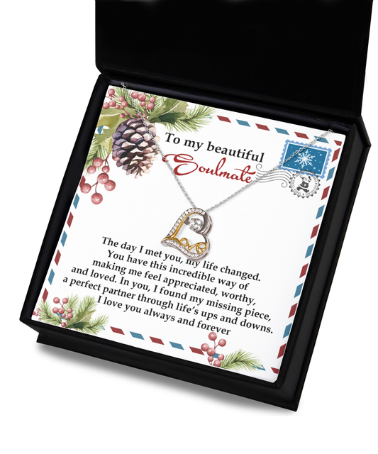 To My Soulmate - Love Dancing Necklace _gift for soulmate, gift for girlfriend, christmas gift