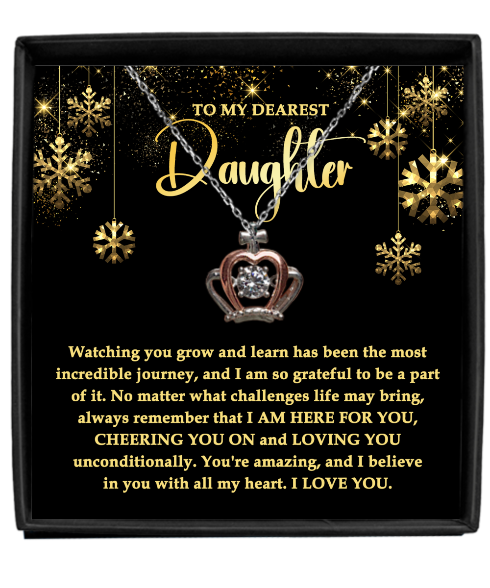 To My Dearest Daughter - Crown Pendant  Necklace